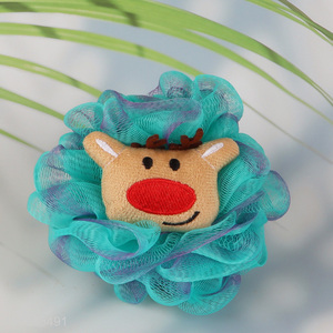 Top sale cartoon animal loofah bath flower bath ball