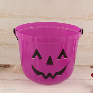 Hot selling Halloween trick or treat bucket pumpkin face candy basket