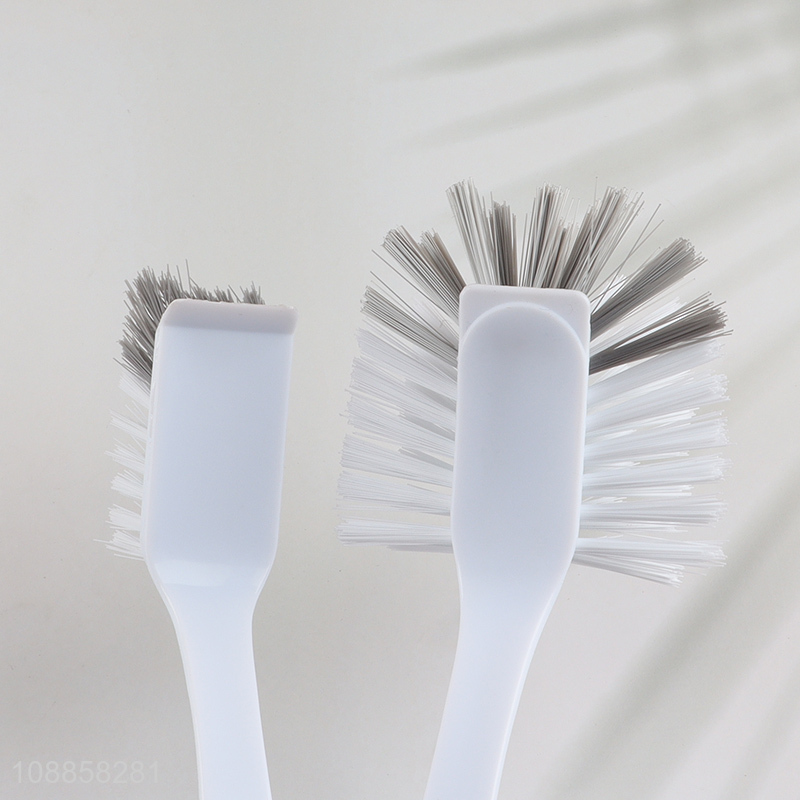 Good quality 2pcs long handle pot brush dish brush for sale