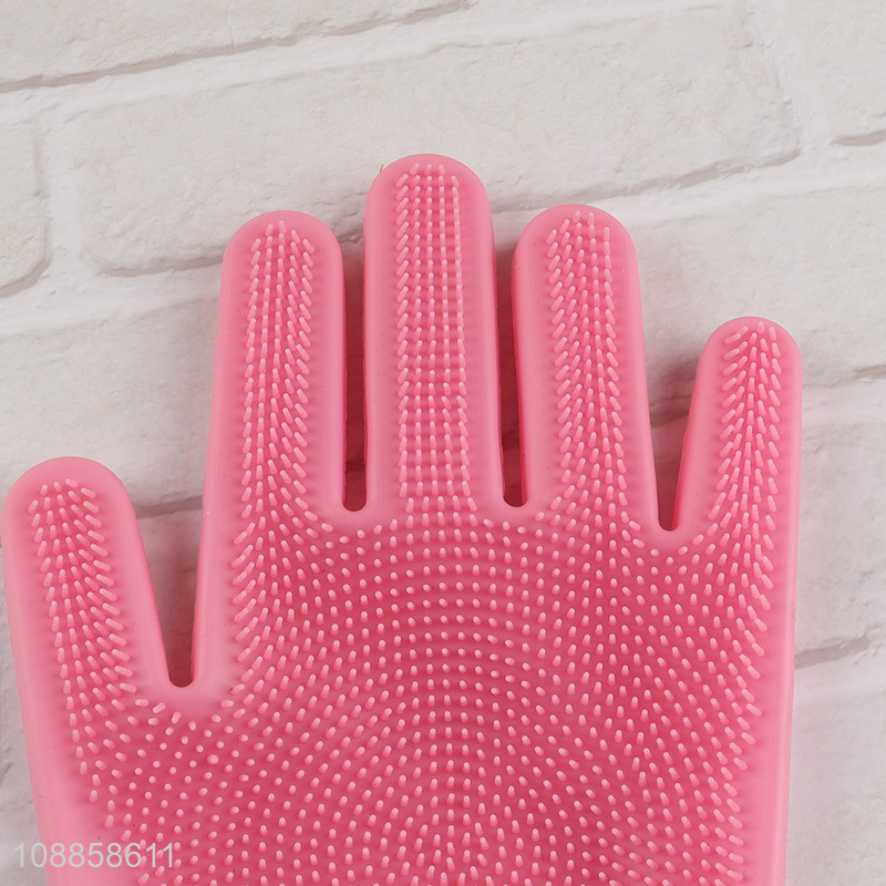 Factory supply household use silicone dish washing gloves