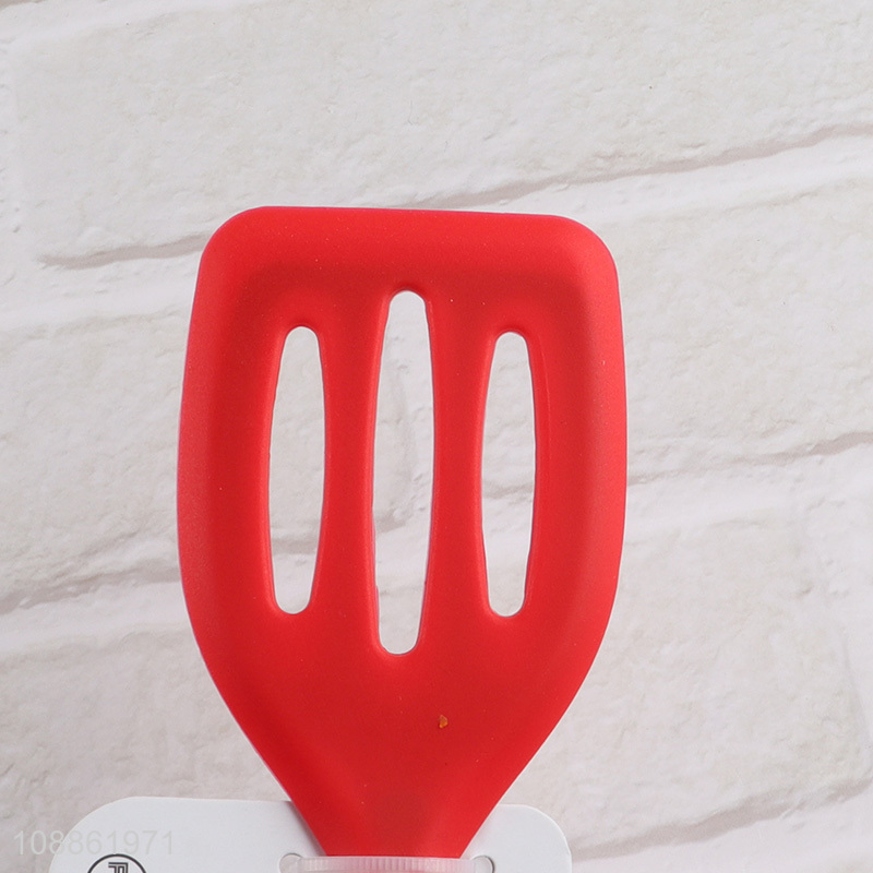 Factory supply red kitchen utensils cooking slotted spatula for sale