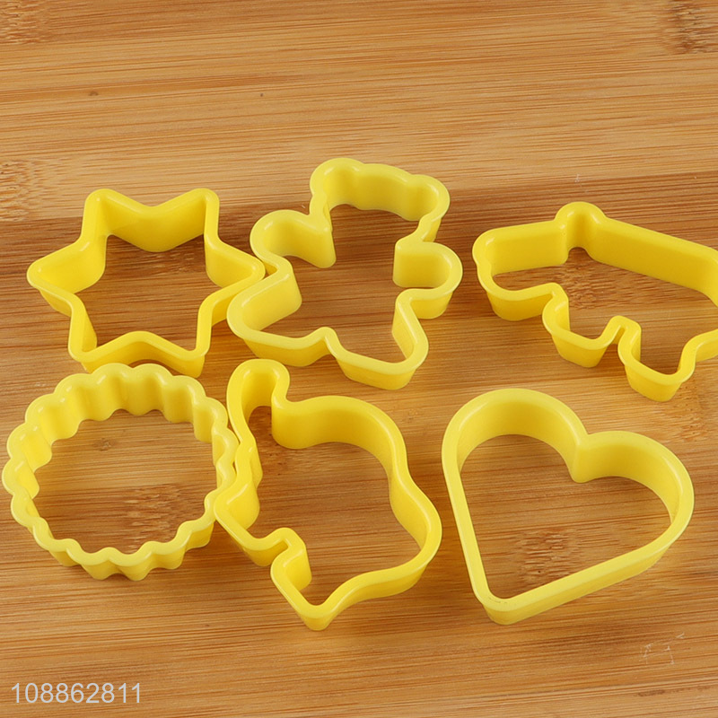 New arrival 6-piece food grade plastic cookie cutter biscuit mold set