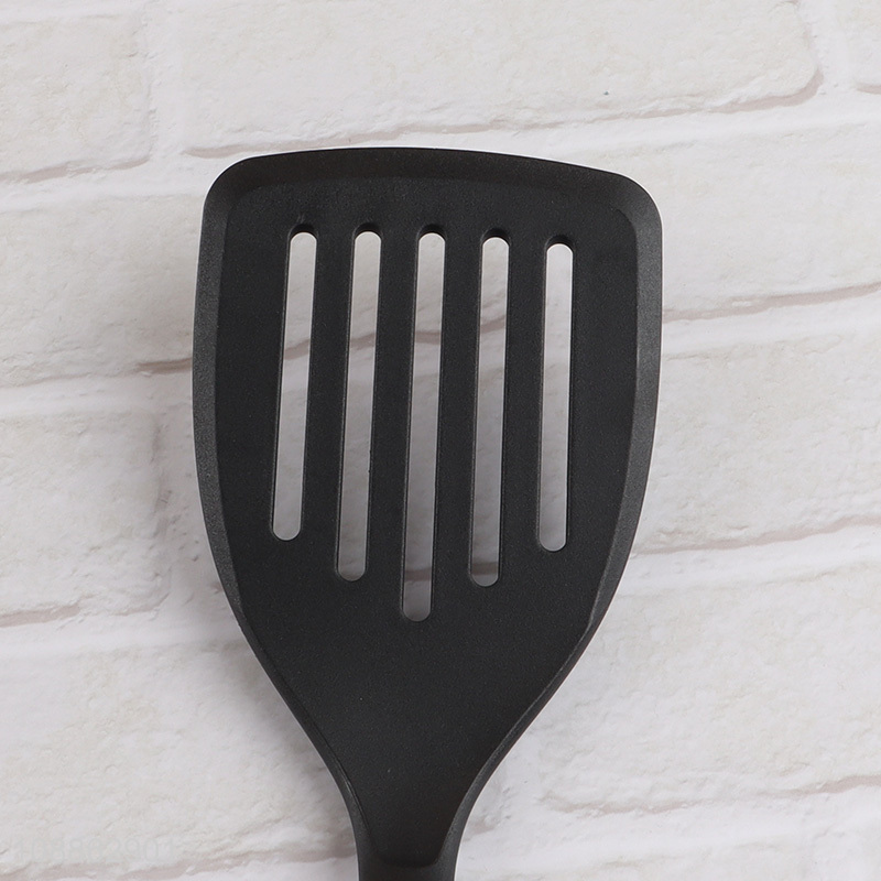 New arrival heat resistant nylon slotted spatula with wooden handle