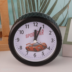 New arrival round tyre shaped alarm clock table clock