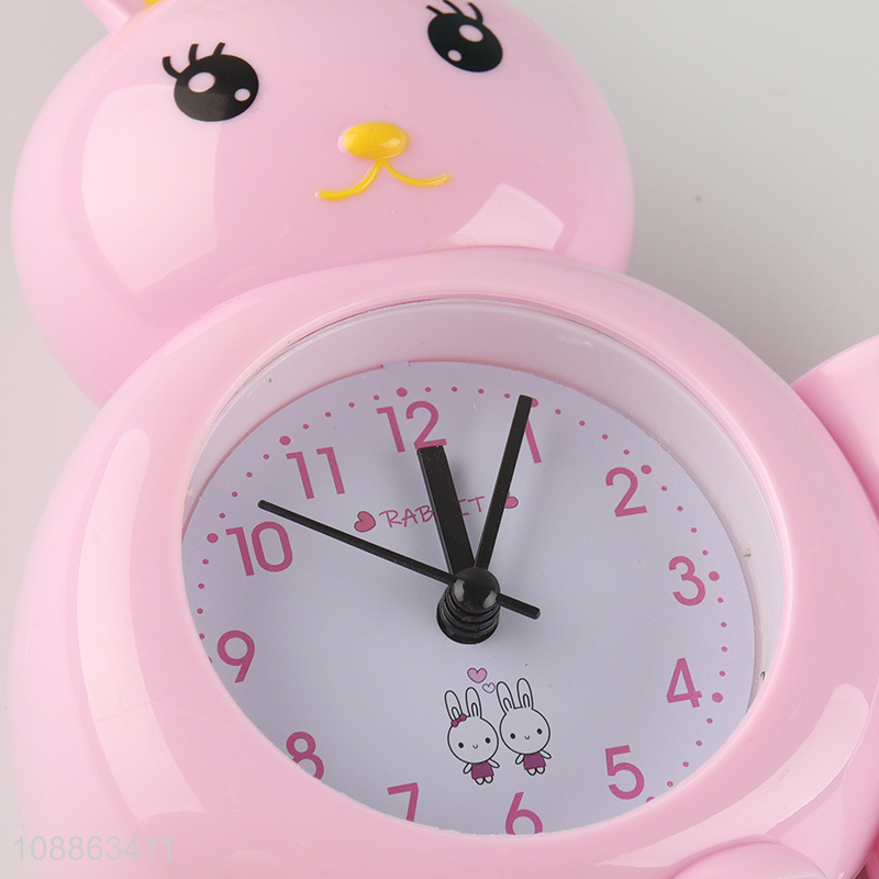 Hot selling rabbit cartoon kids alarm clock table clock