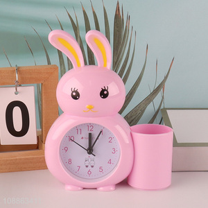 Hot selling rabbit cartoon kids alarm clock table clock