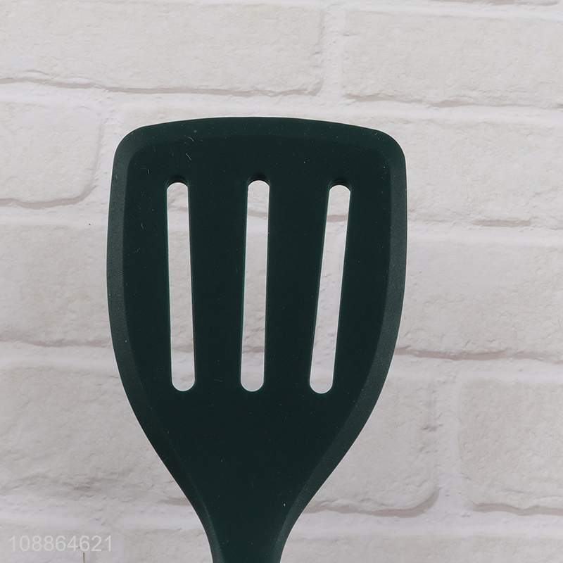 Hot selling heat resistant silicone slotted spatula with plastic handle