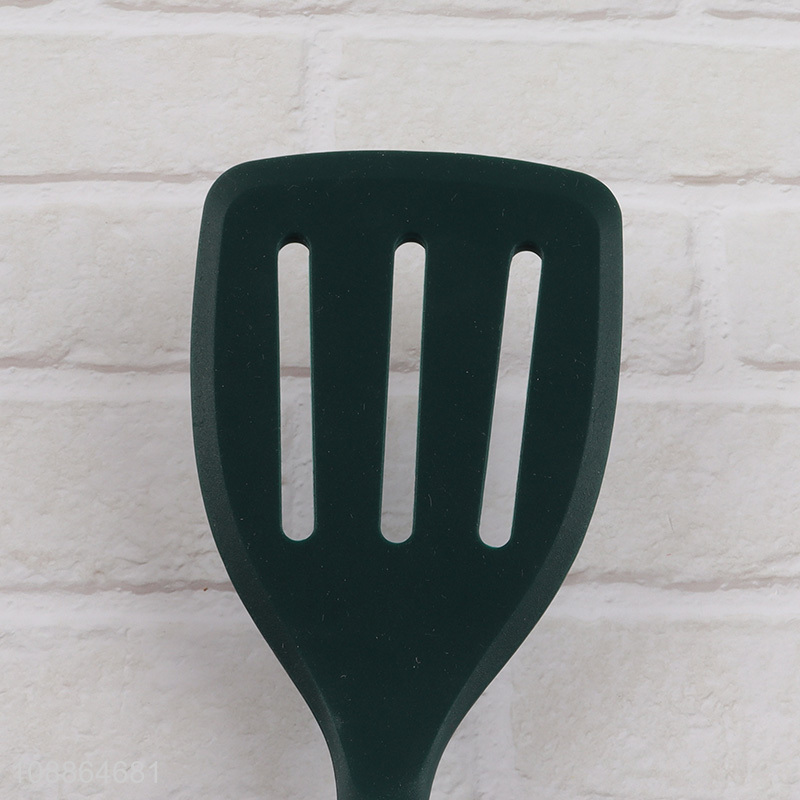 Factory price nonstick silicone slotted spatula turner with plastic handle