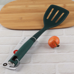 Factory price nonstick silicone slotted spatula turner with plastic handle