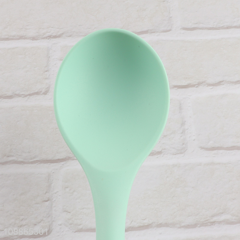 China imports silicone nylon kitchen spoon with stainless steel handle