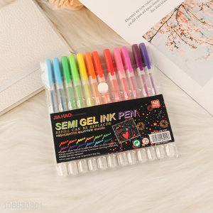 Most popular 12pcs multicolor highlighter glitter pen set