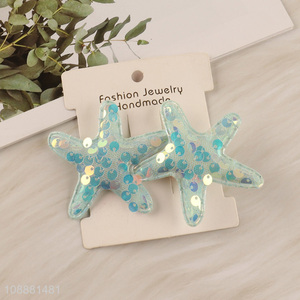 Yiwu market 2pcs starfish shaped kids girls <em>hairpin</em> hair accessories