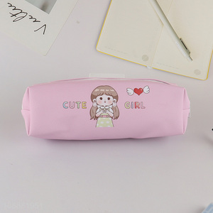 Hot items pink girls stationery zipper pencil bag for sale