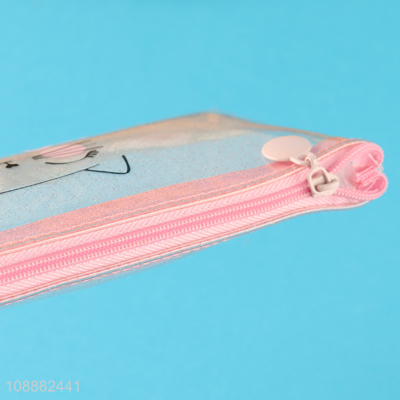 Hot products transparent stationery pencil bag with zipper