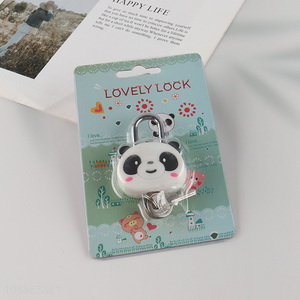 Top quality lovely cartoon panda shaped padlock with key