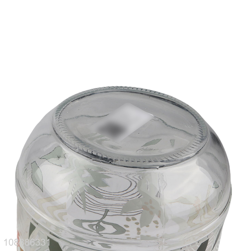 Best selling glass printed sealed food container storage jar wholesale