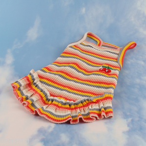 Hot Selling Fashion Colorful Striped <em>Dog</em> Dress Girl <em>Dog</em> <em>Clothes</em>