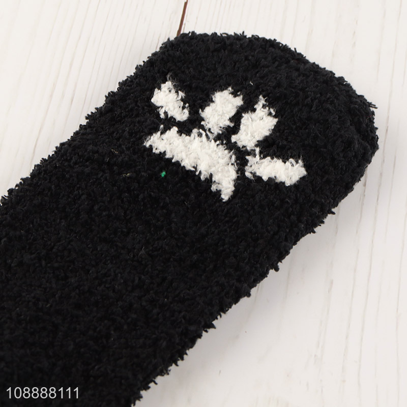 Hot selling winter fuzzy socks kawaii microfiber slipper socks