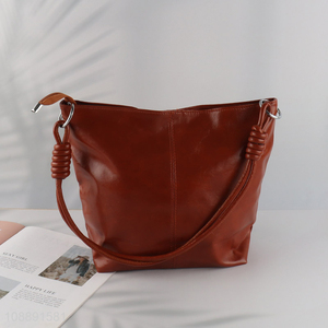 New arrival large capacity vintage pu leather shoulder bag for women