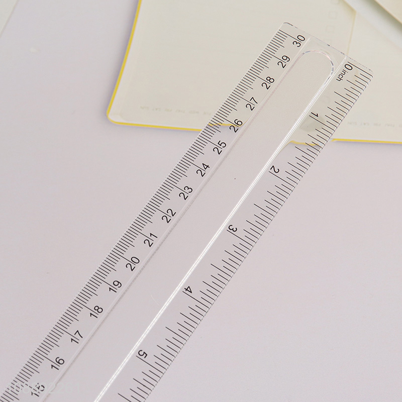 Yiwu market clear see through plastic straight ruler for school classroom