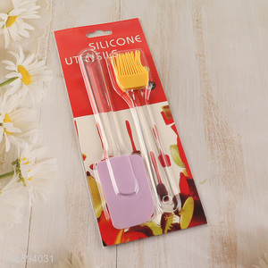 Wholesale 2pcs heat resistant silicone spatula pastry brush set cake tools