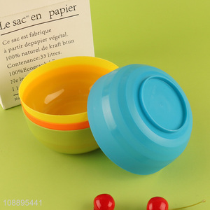 Yiwu market 4pcs colorful microwave dishwasher safe plastic bowls