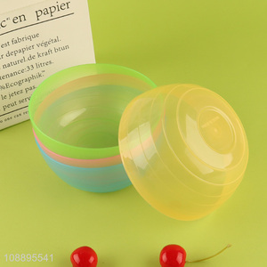 Online wholesale 4pcs stackable reusable food grade plastic salad bowls