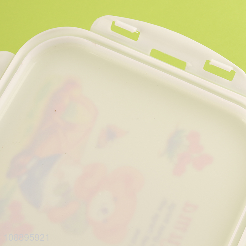 Promotional 3-compartment lunch box meal prep container with spoon