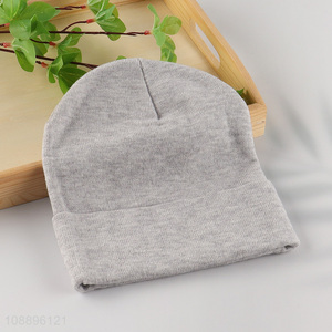 Wholesale men women winter hat knitted beanie cuffed skull cap