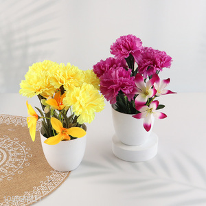 High quality decorative artificial plant flowers mini faux plant in pot