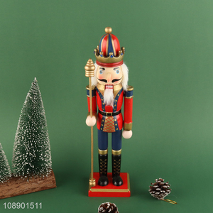 New Product Wooden King Nutcracker Figurine Christmas Tabletop Ornaments