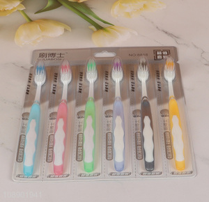 Good selling 6pcs soft oral care adult toothbrush set wholesale