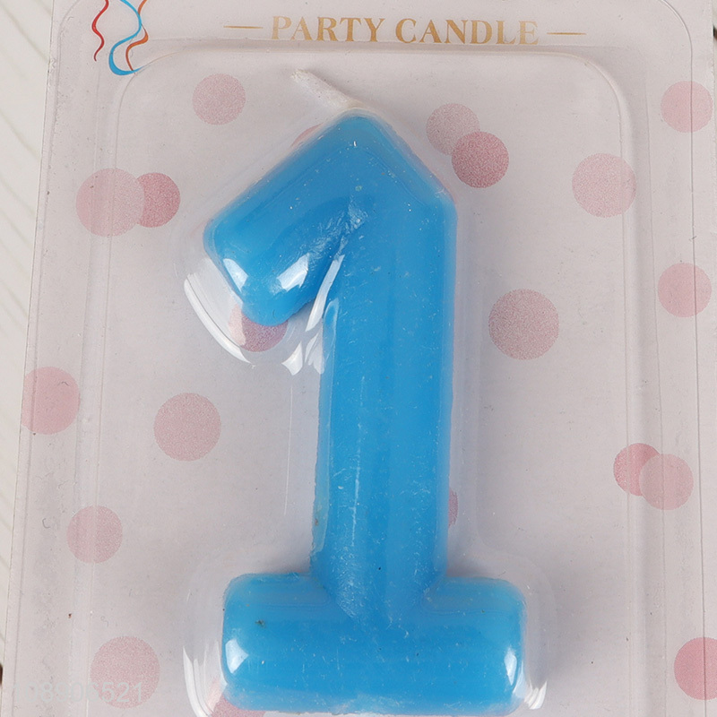 Top quality blue number 1 birthday party candle for decoration