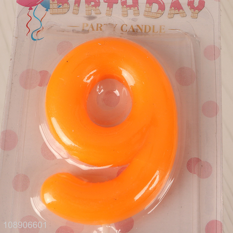 Good selling orange number9 birthday party candle cake decoration candle