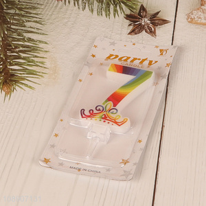 Good sale rainbow color cake decoration candle party number candle