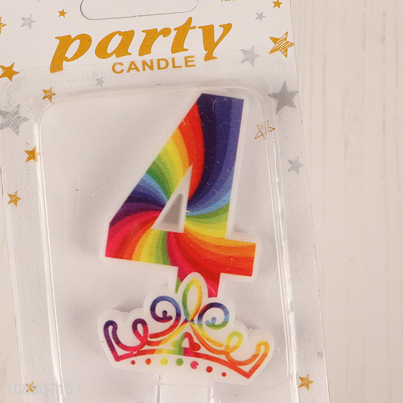 Top products colorful numeral cake candle party decoration candle