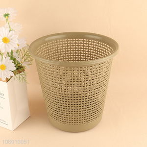 Wholesale round plastic trash can waste paper <em>basket</em> for kitchen bathroom