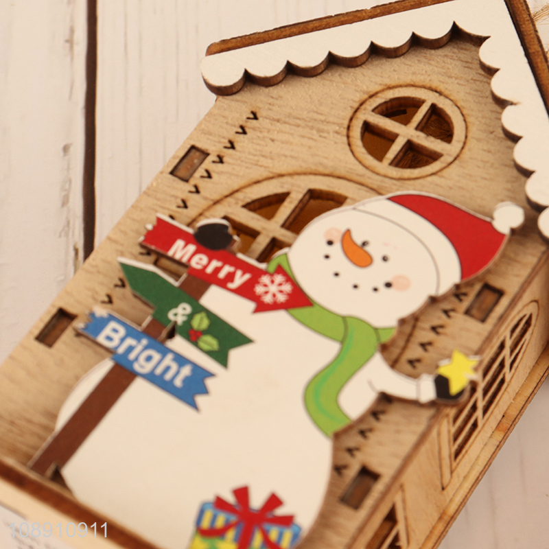 Hot Selling Battery Operated Christmas Led Light Wooden House for Decor