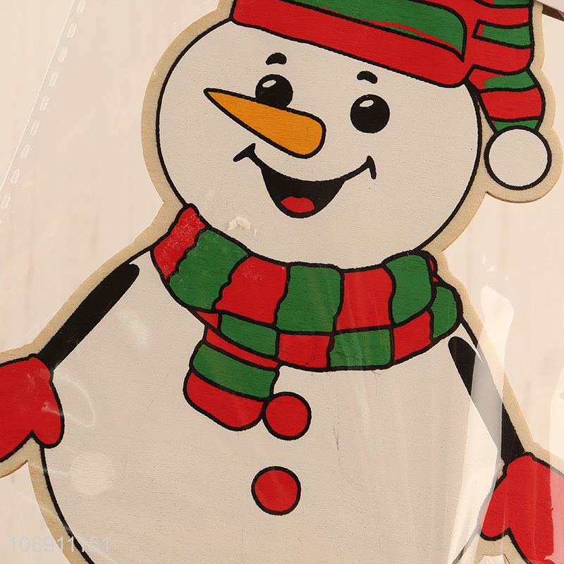 New Product Christmas Wooden Snowman Pendants for Holiday Home Decoration