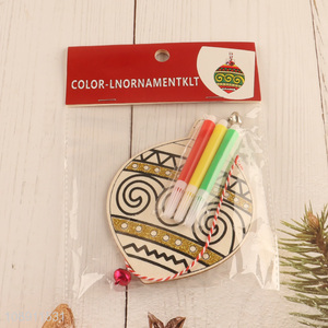 Good Quality DIY Coloring Christmas Wooden Pendants for Xmas Tree Decor