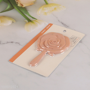 Good selling flower shape handheld makeup mirror cosmetic mirror