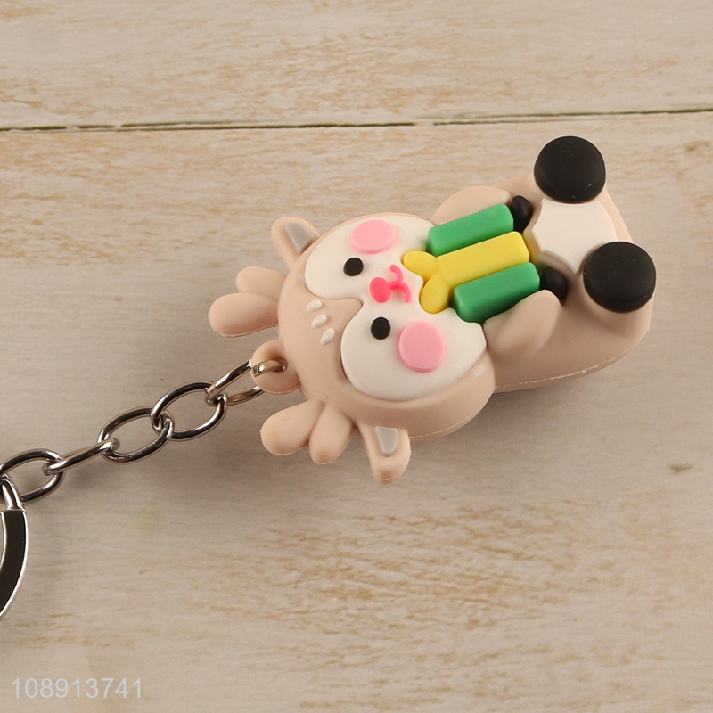 Good Price Kawaii Cartoon Deer Silicone Key Chain for Kids