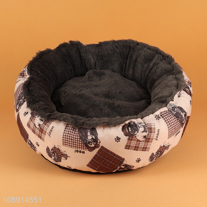 Good Quality Round Winter Soft Dog Cat Bed Indoor Bed