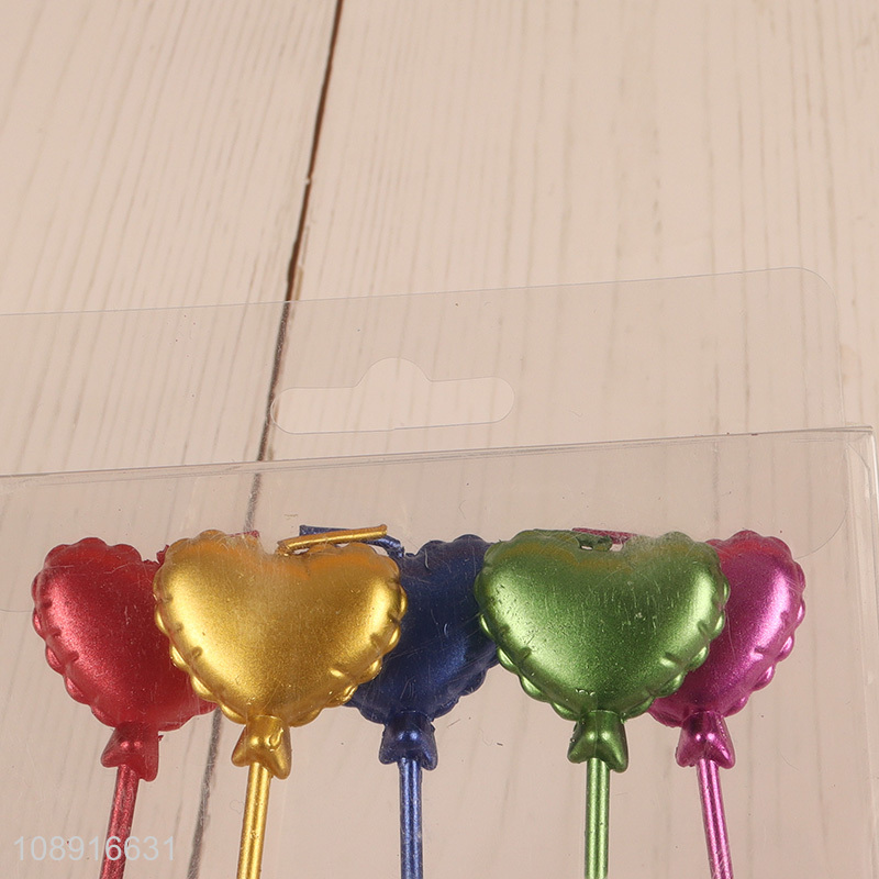 Best selling multicolor 5pcs heart shape party decoration candle