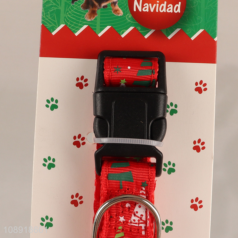 Factory Supply Christmas Dog Collar with Safety Buckle