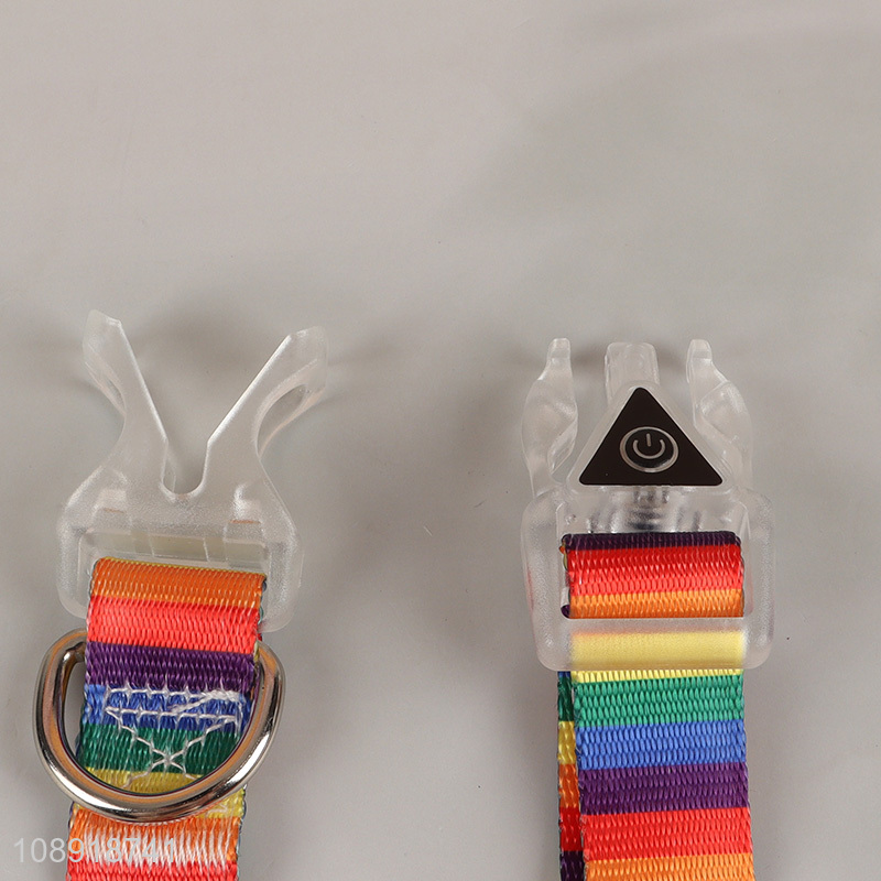 Factory Price Rainbow Color Adjustable Pet Dog Collar