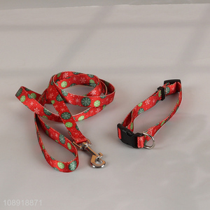 High Quality Adjustable Christmas <em>Dog</em> <em>Collar</em> and Leash Set