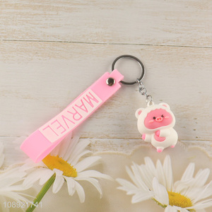 Yiwu market cartoon silicone pendant decorative keychain for sale