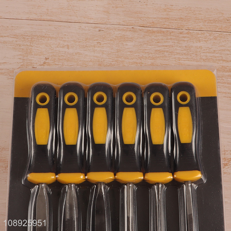 High Quality 6PCS Metal Bearing Steel Hand File Set with Ergonomic Handle