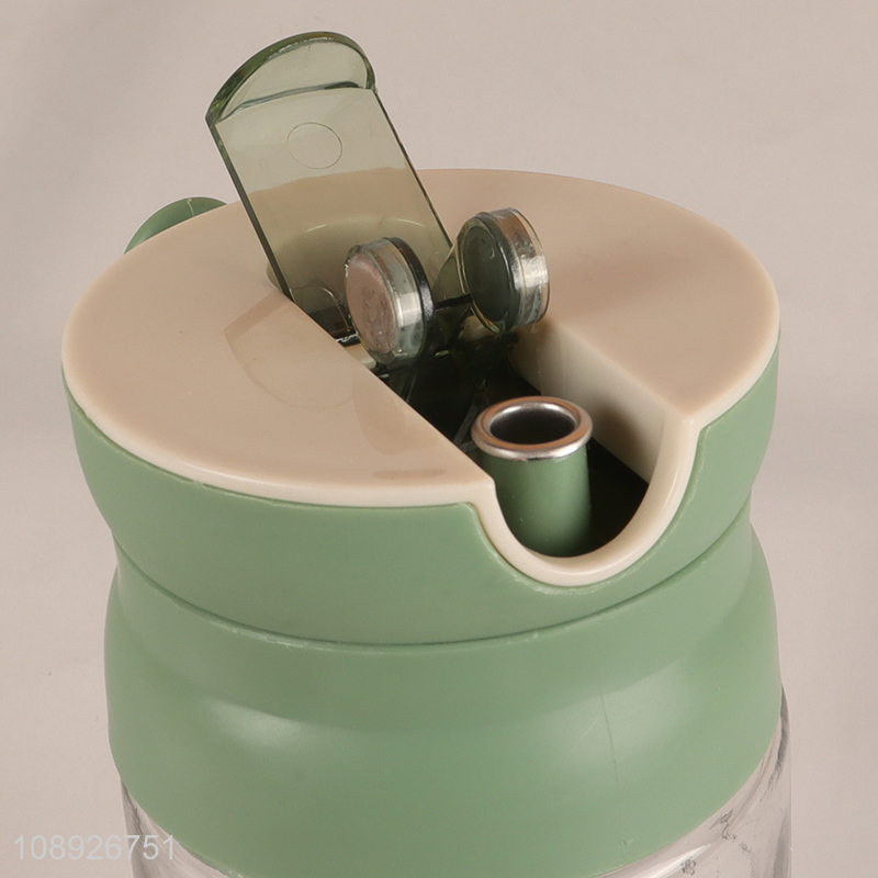 Wholesale 530ml glass olive oil dispenser bottle with automatic cap